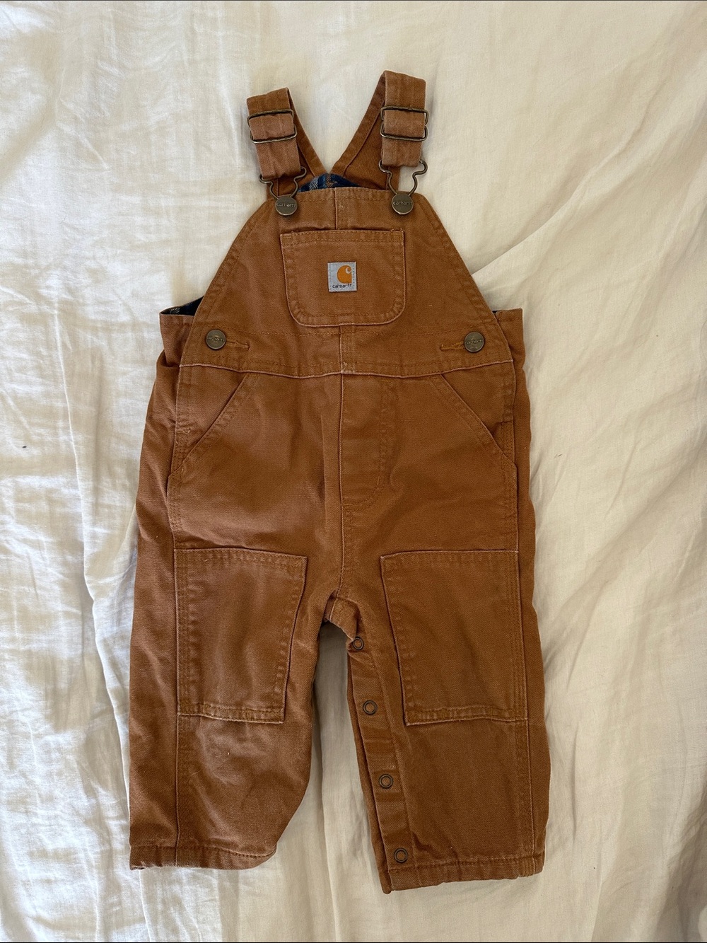Carhartt Tan/Brown Kids Canvas Overalls